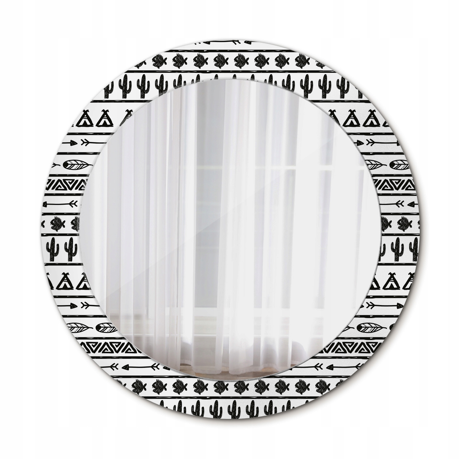 Okrúhle závesné zrkadlo Boho minimalistické 70 cm