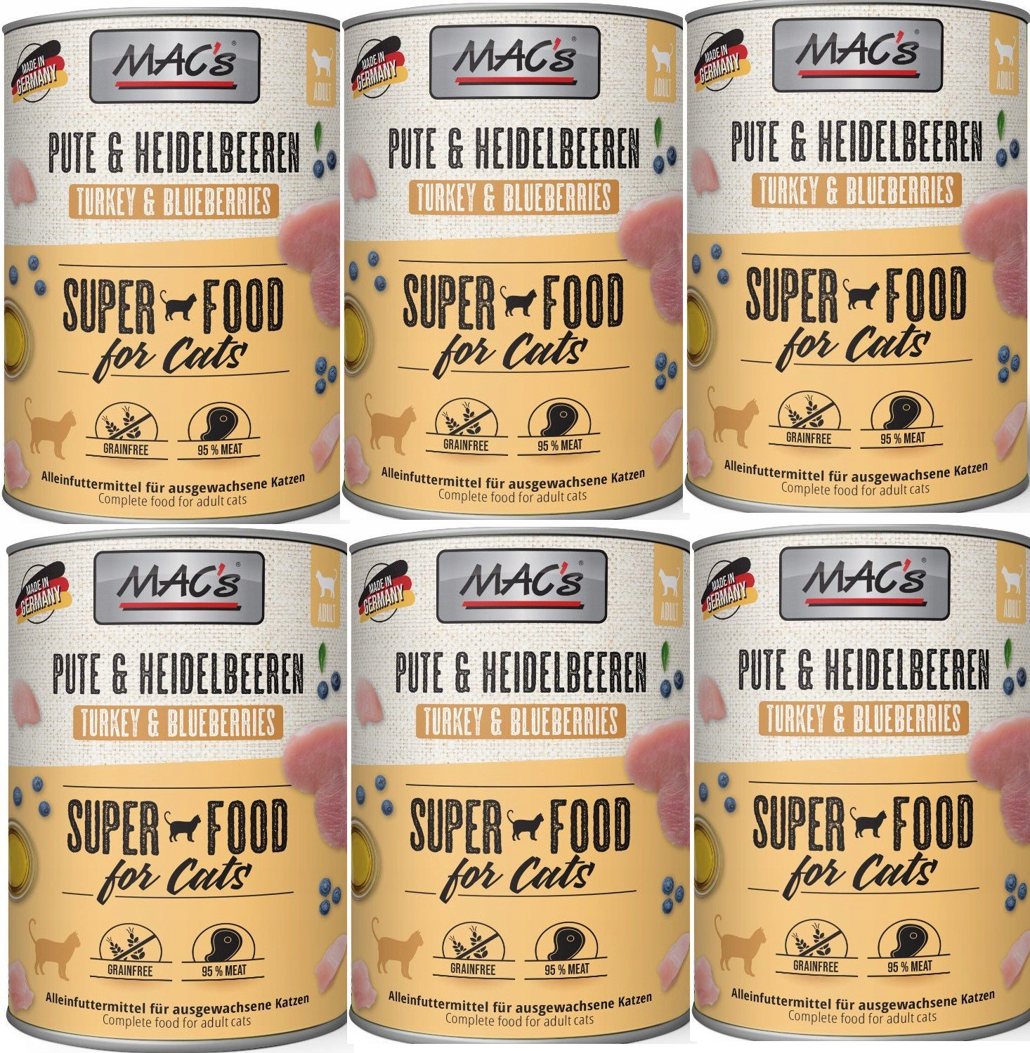 MAC's Cat Adult Krůta a borůvka 6x800 g