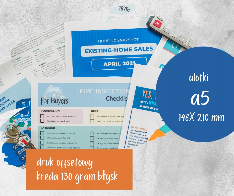 ulotki dwustronne a5 1000 sztuk kreda 130 gram Marka inny