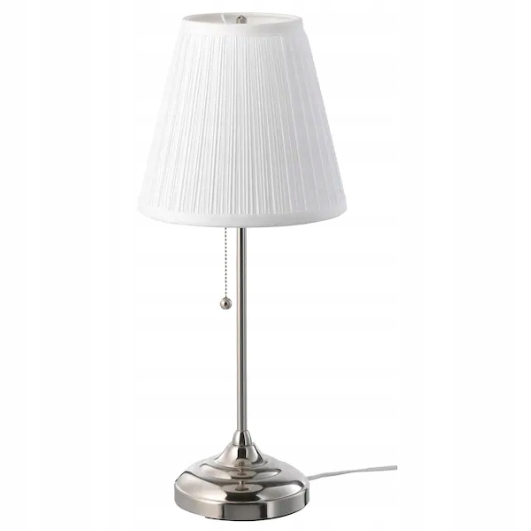 noční stolní lampa na stůl niklovaná Ikea Årstid 75W 55 cm