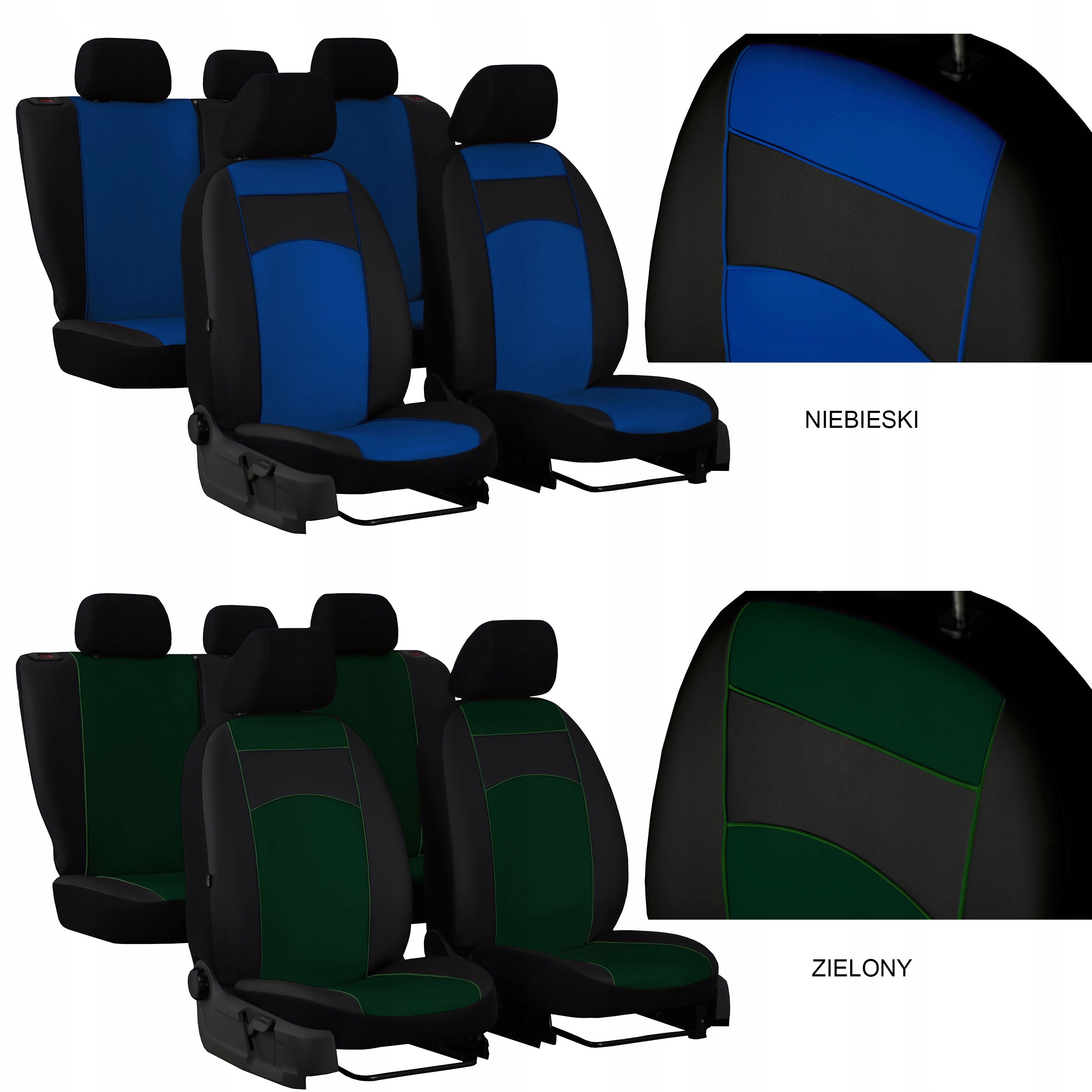 SKÓRZANE POKROWCE MIAROWE SAMOCHODOWE KOMPLET NA FOTELE HYUNDAI KONA 2 Model Skóra Standard