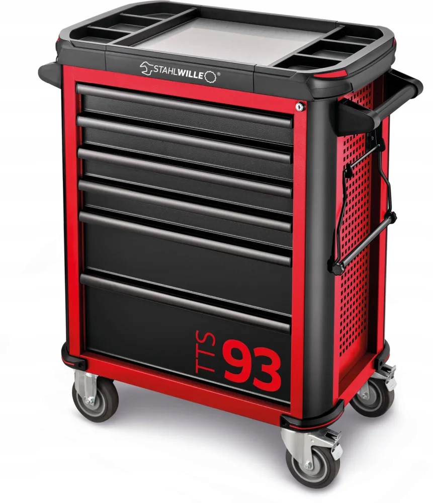 Dílenský vozík Tts 93 červený, 6 zásuvek, max 500 kg, Stahlwille