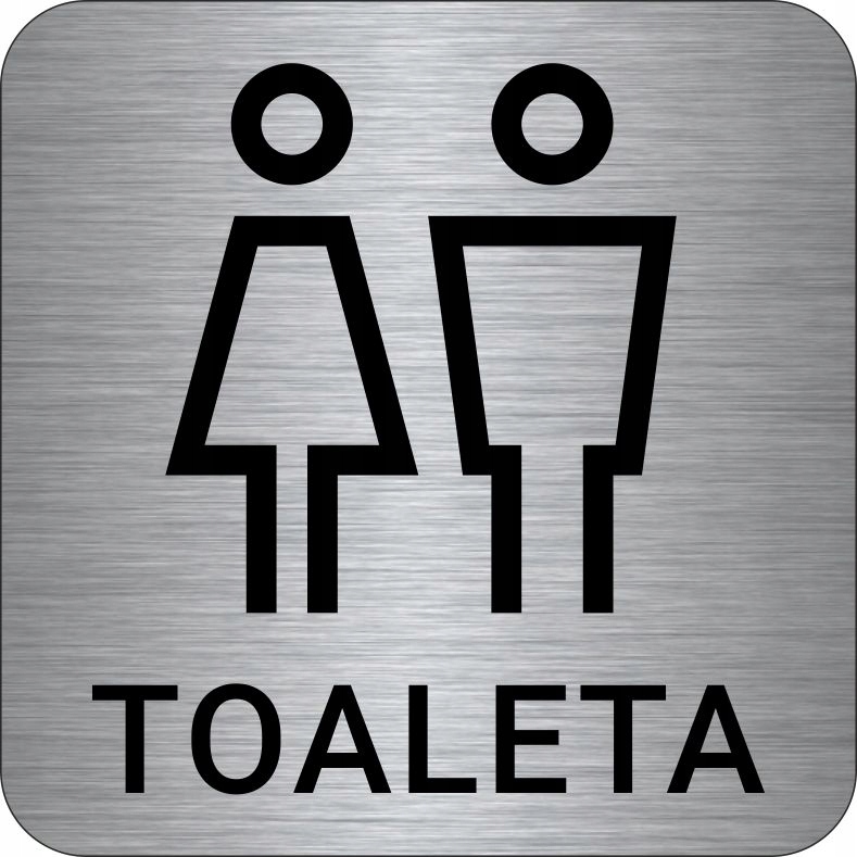 

Tabliczka Aluminium Piktogram- Toaleta Wc Srebrna