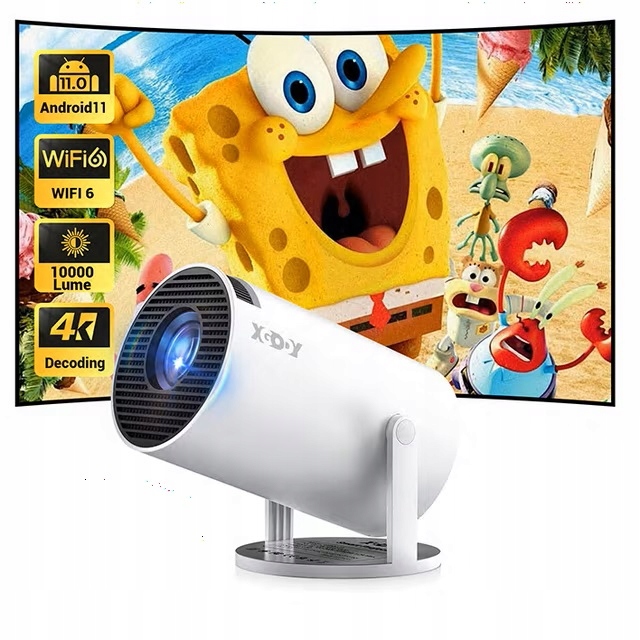 Xgody Gimabl 3 HY-300PRO Wifi a Bluetooth Mini Projektor, 1080P Hd, Bílý