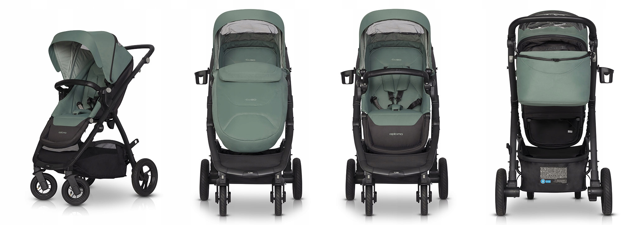 WÓZEK OPTIMO AIR EASY GO 2w1 TORBA PRZÓD TYŁ ROSE Rodzaj kół Pompowane