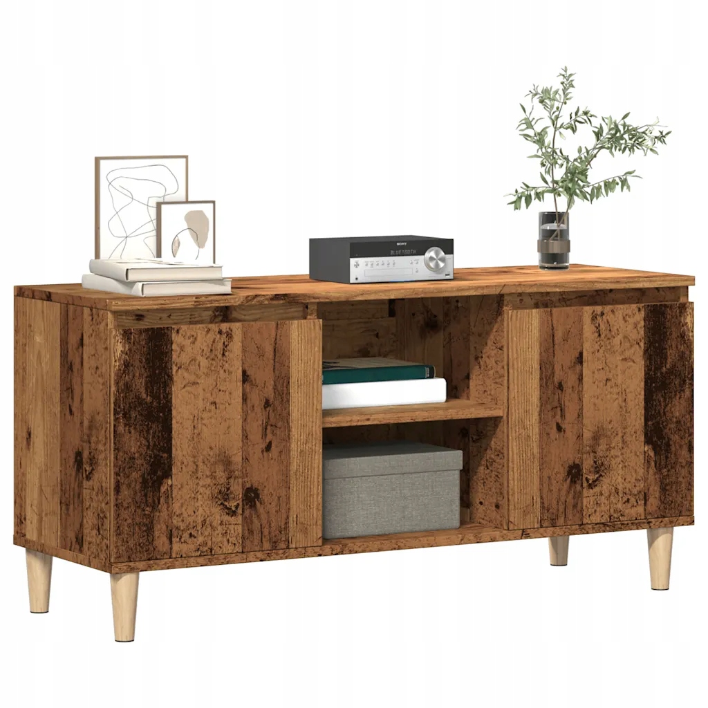 Tv skříňka old wood 102 x 35 x 50 cm kompozitní dřevo Hnědá 856428