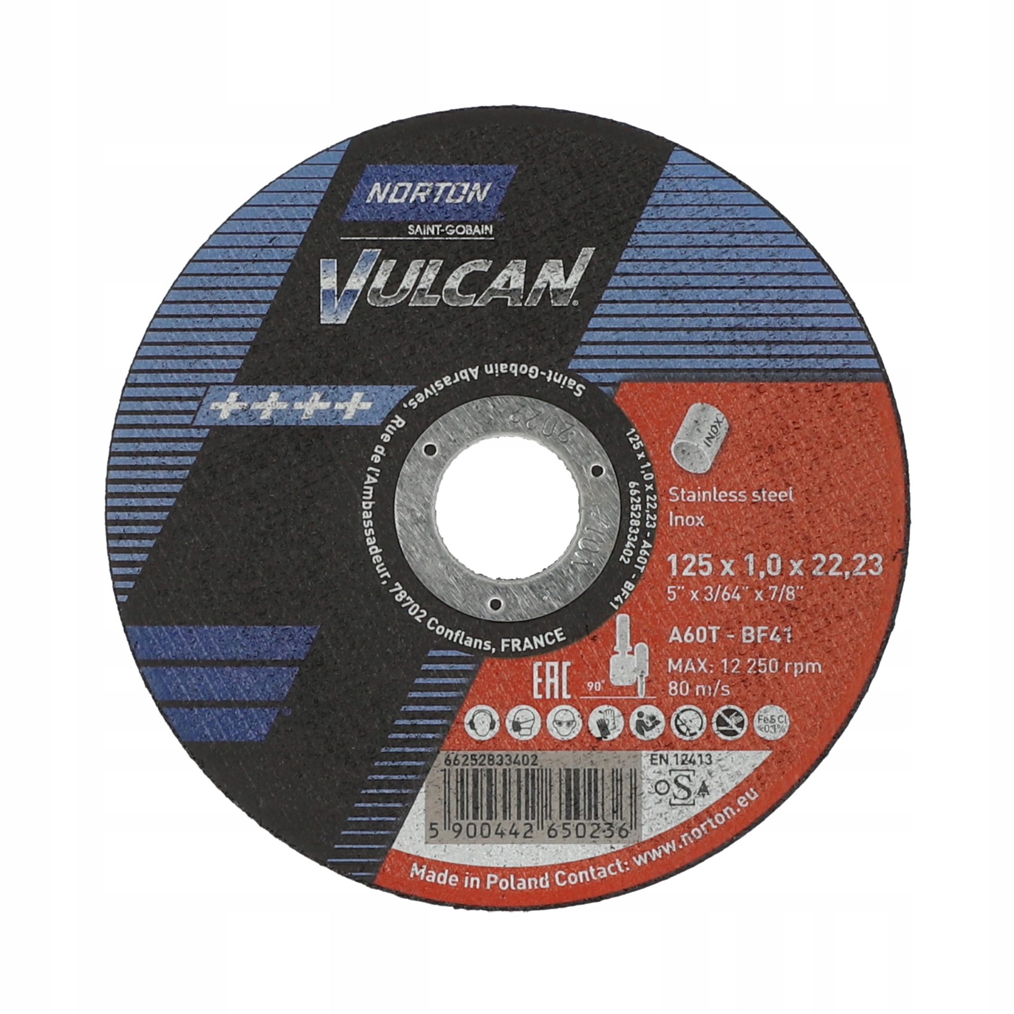 

Tarcza Do Cięcia Stali Inox Norton Vulcan 125*1,0