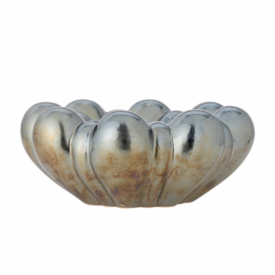 Bloomingville Sheeran Keramická dekorativní mísa 31,5 cm Stříbrná