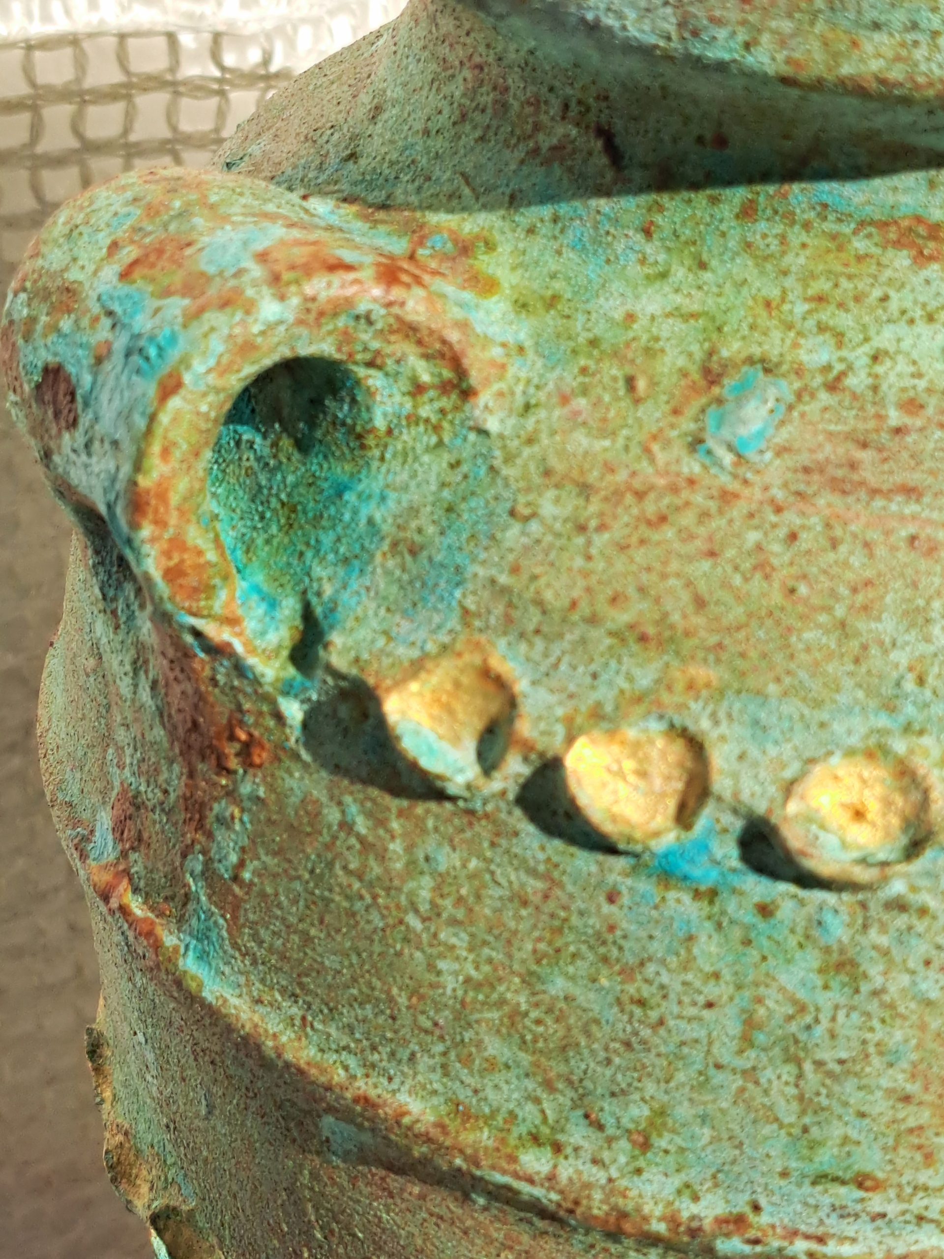 AMFORA GRECKA DZBAN GLINIANY RDZA PATYNA HEXA RĘKODZIEŁO Wysokość produktu 40 cm