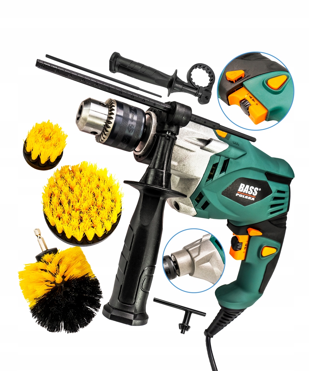 Набір ударного дриля 13 мм 1300 Вт + 3 щітки M14