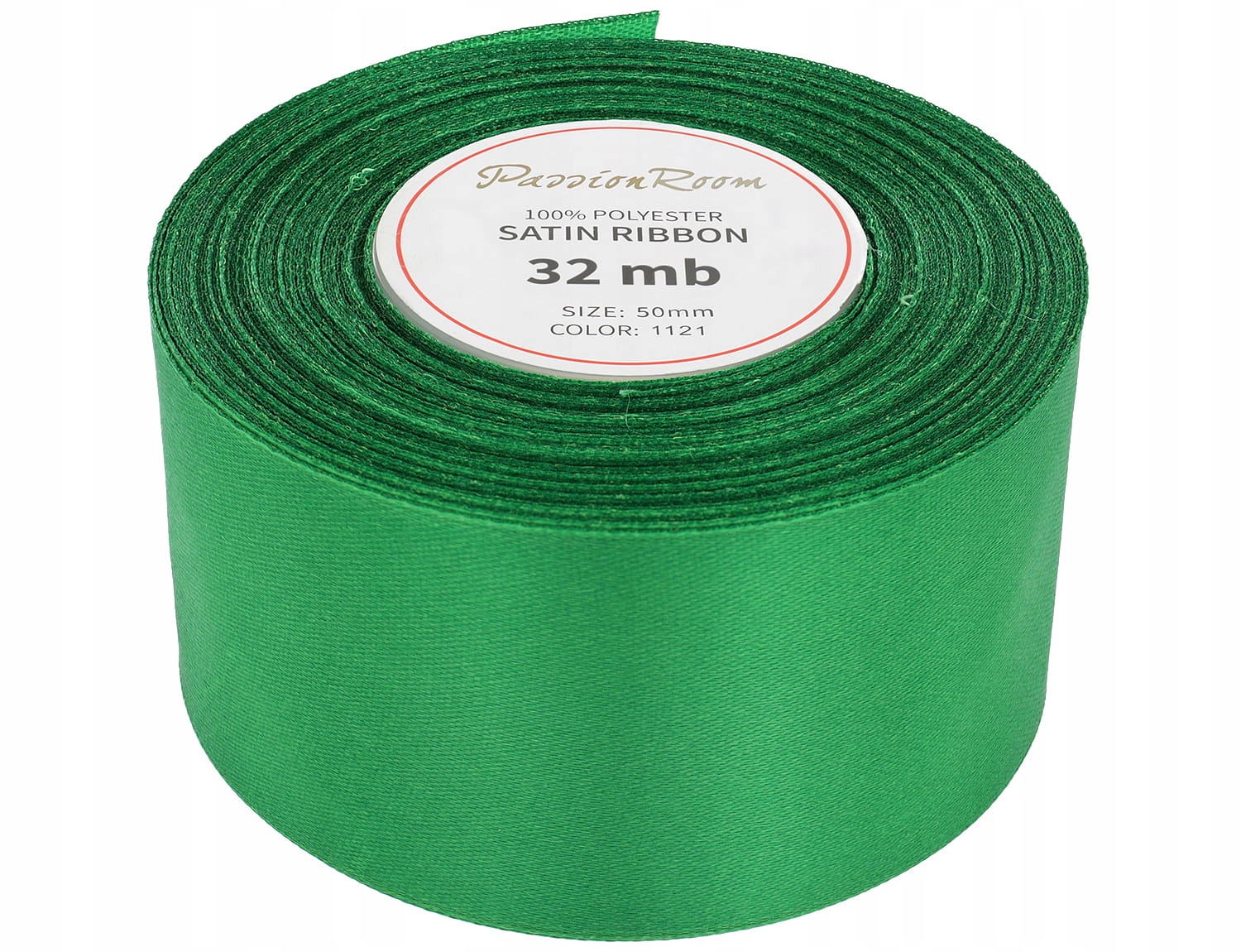 [850028] Wstążka satynowa 50mm 32mb zielona