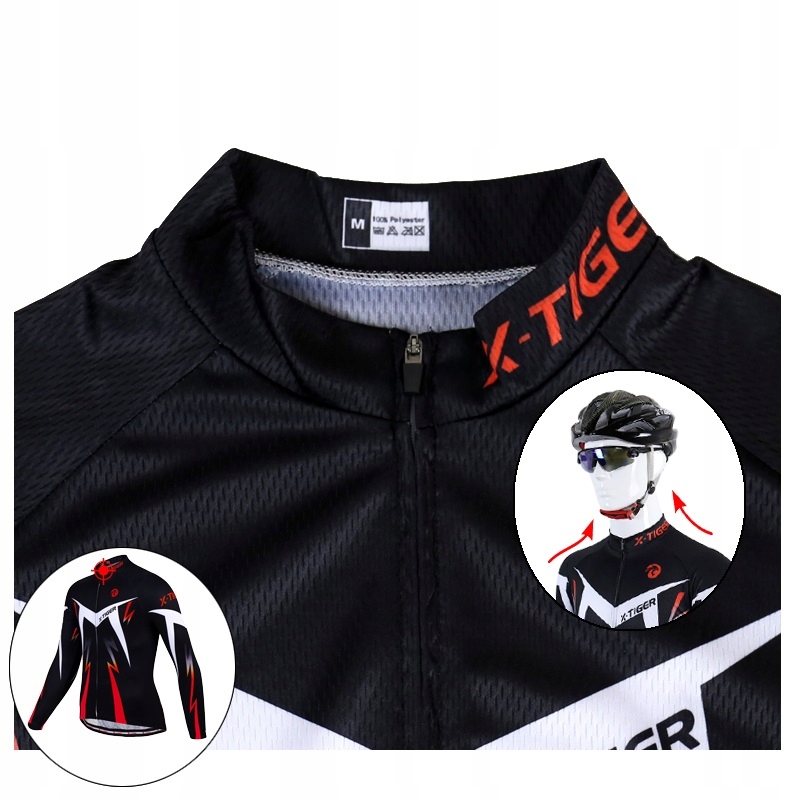 LEGINSY ROWEROWE BLUZA OCIEPLANY STRÓJ MĘSKI Z WKŁADKĄ ŻELOWĄ I SZELKAMI Marka X-Tiger