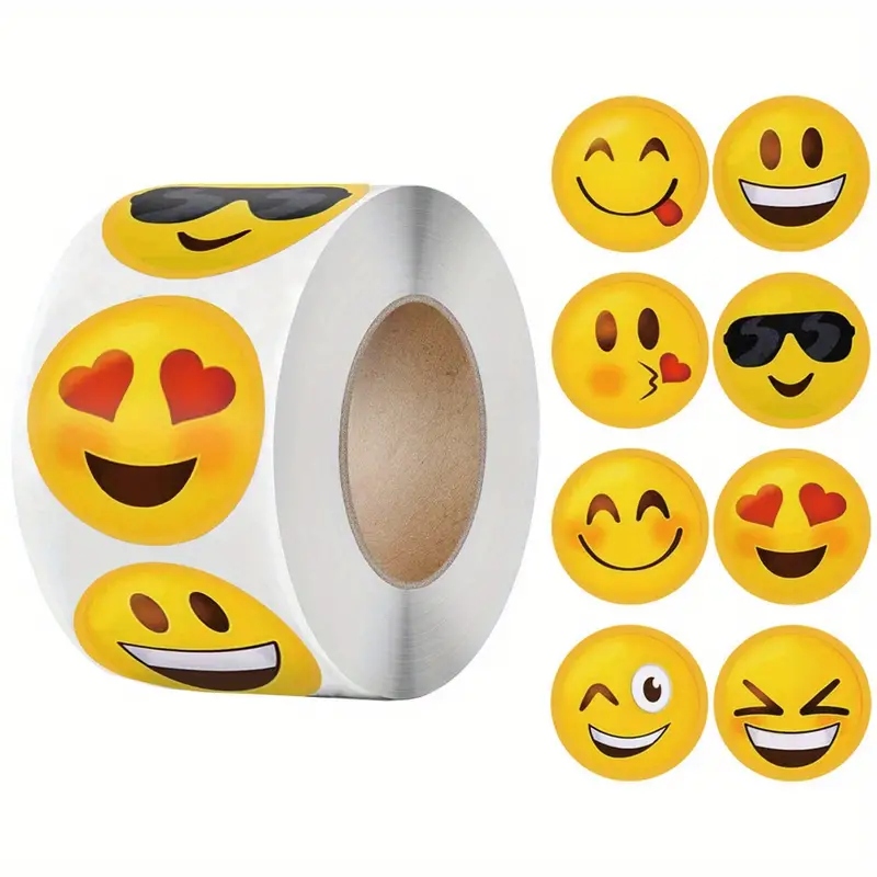 D40 NAKLEJKI DLA DZIECI BUŹKI MINY UŚMIECHY 50szt