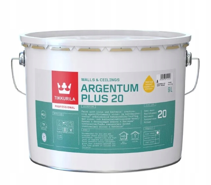 Argentum Plus 20 Antybakteryjna farba z jonami srebra 9 L