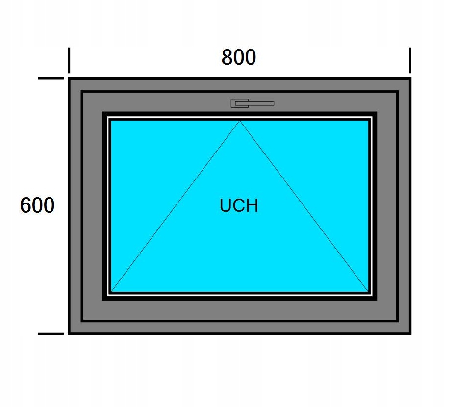 OKNA PCV 800x600 U ZEWNĘTRZNY ANTRACYT