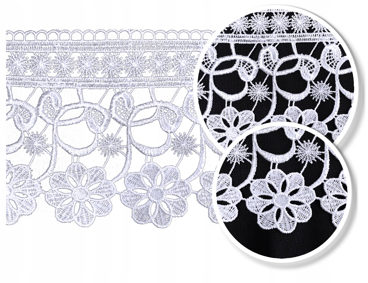 Guipure Krajková Krajka 201777 15 CM Bílá Motek 13 M