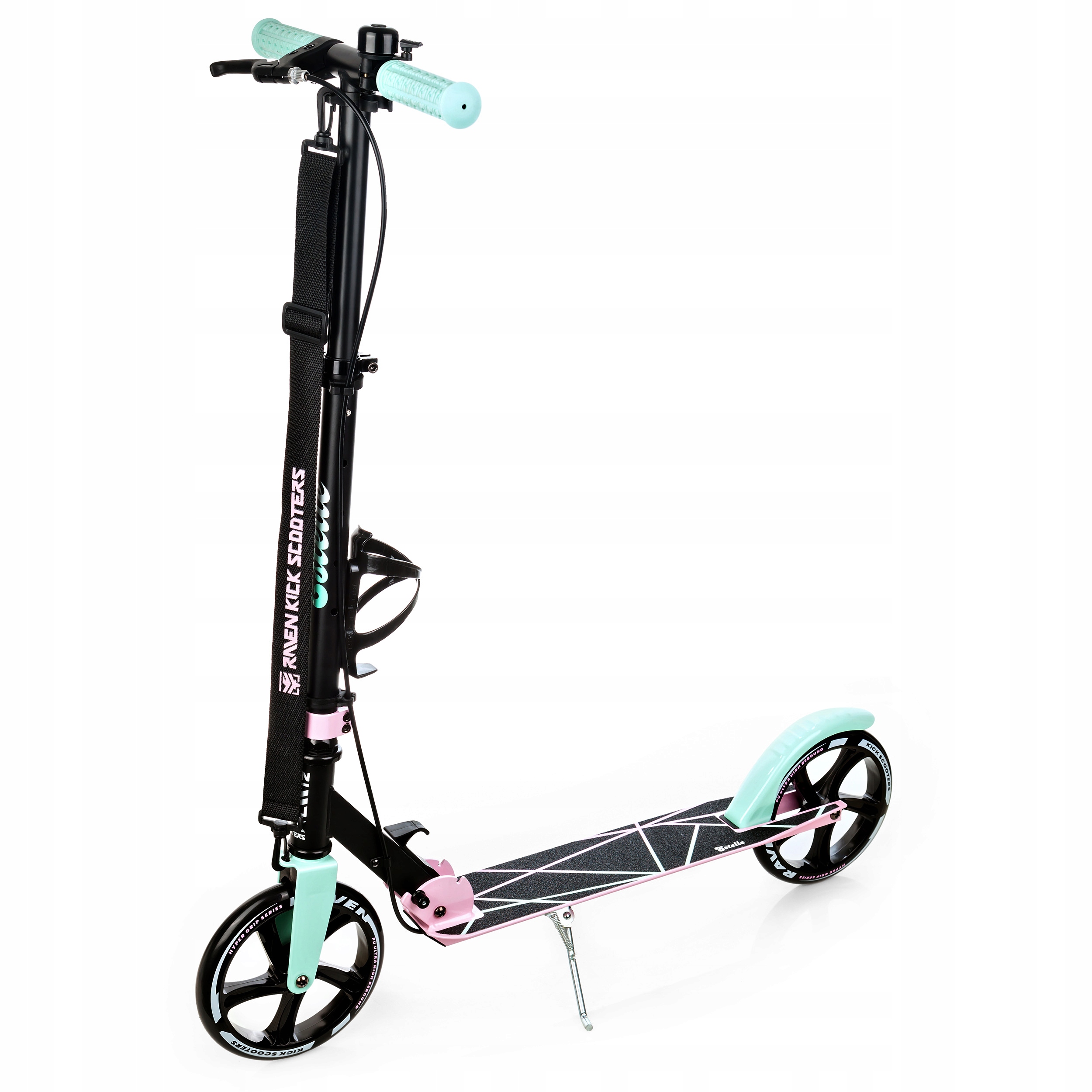 Hulajnoga DUŻA Składana RAVEN Estelle 200mm z hamulcem i dzwonkiem Kod producenta 069738