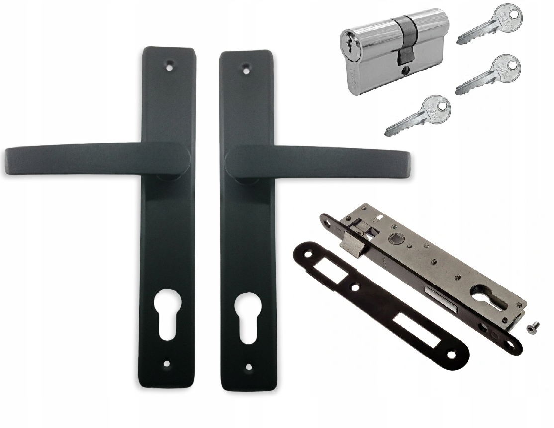 ZAMEK FURTKI KLAMKA DRZWI WKŁADKA ZESTAW DO BRAMKI