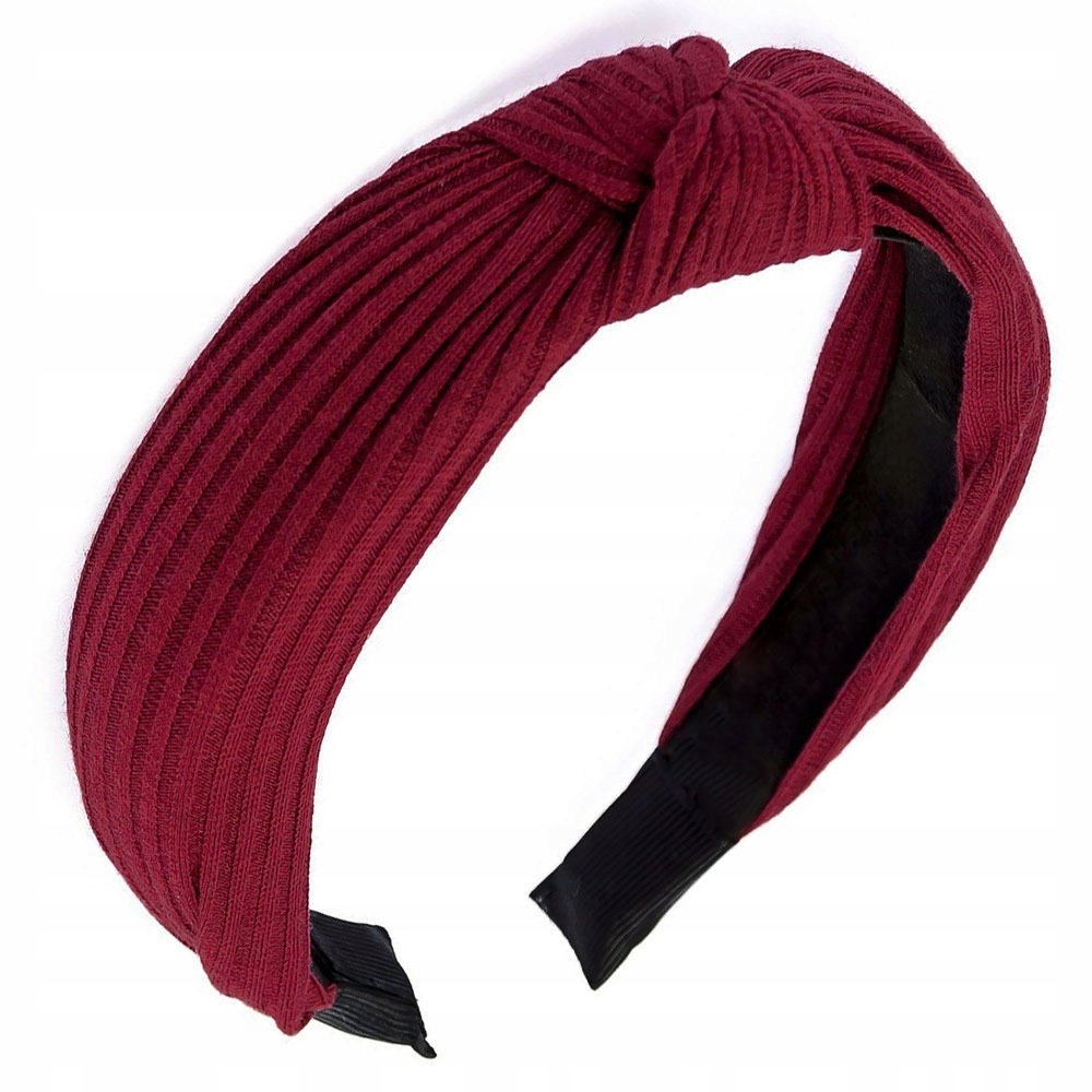 

Opaska Do Włosów bordowa Węzeł szeroka Turban