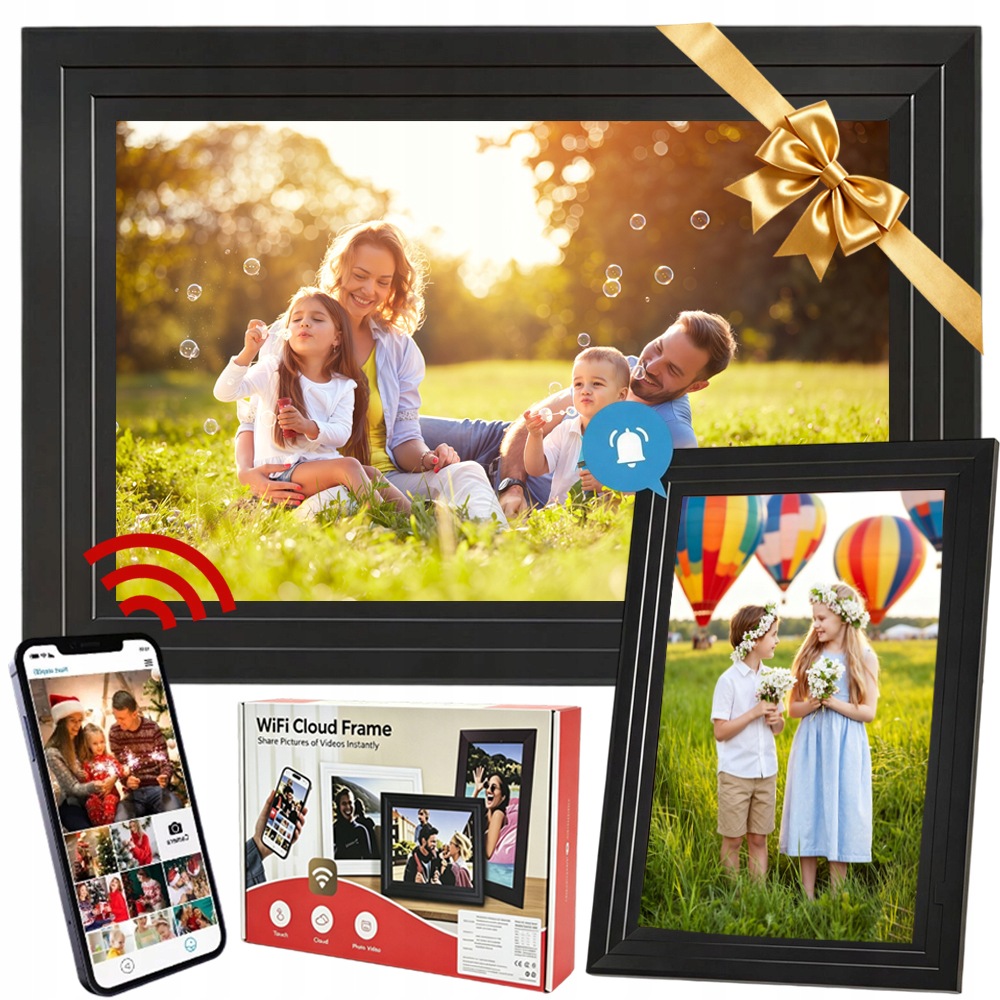 Rámeček Digitální Wifi 10.1 Palců Ips Dotykový 32GB Sdílení Fotografií Frameo