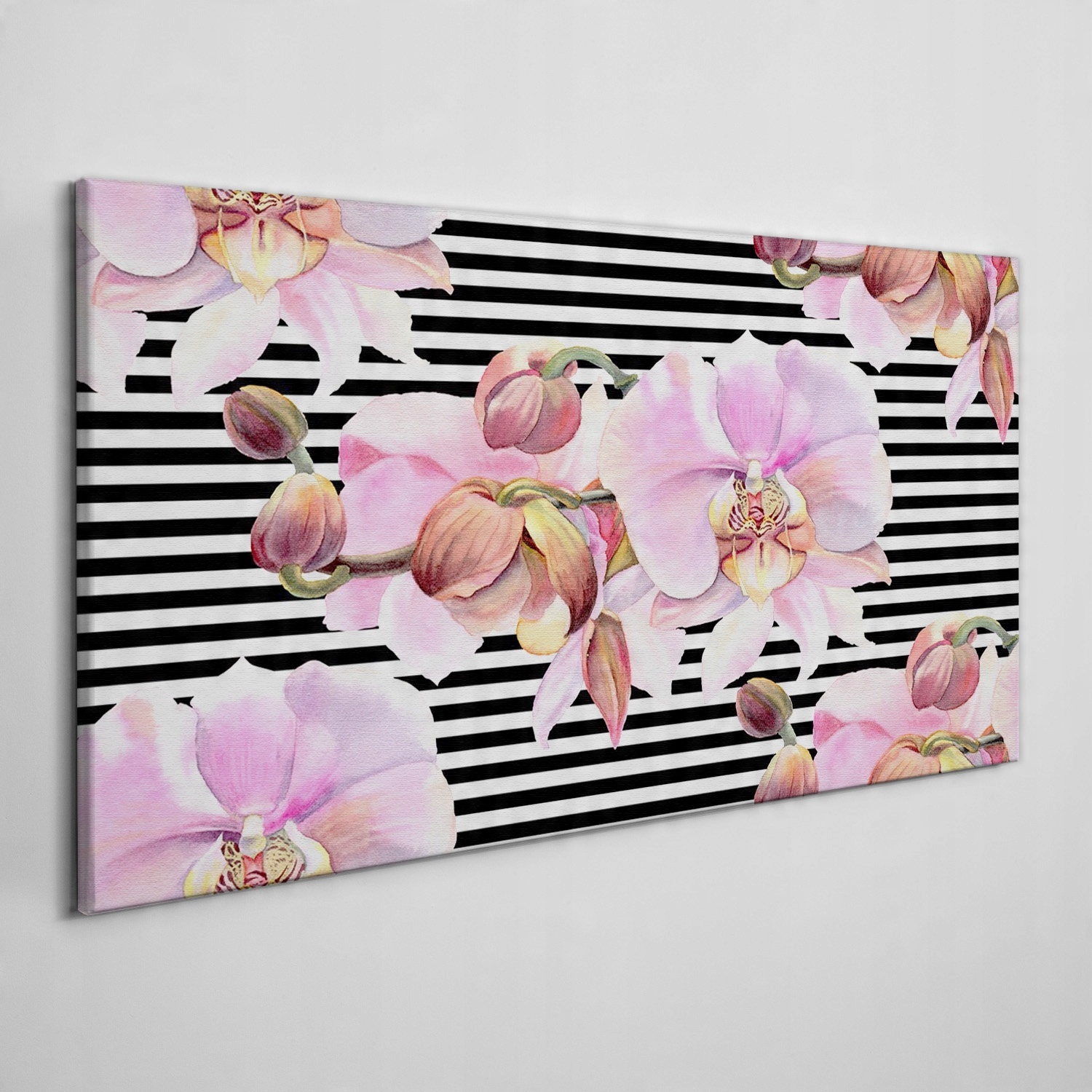 

Obraz na płótnie Kwiat orchidea paski 120x60 cm