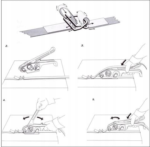 Napinacz H-21 do bindowania taśm PP Szerokość 12 mm