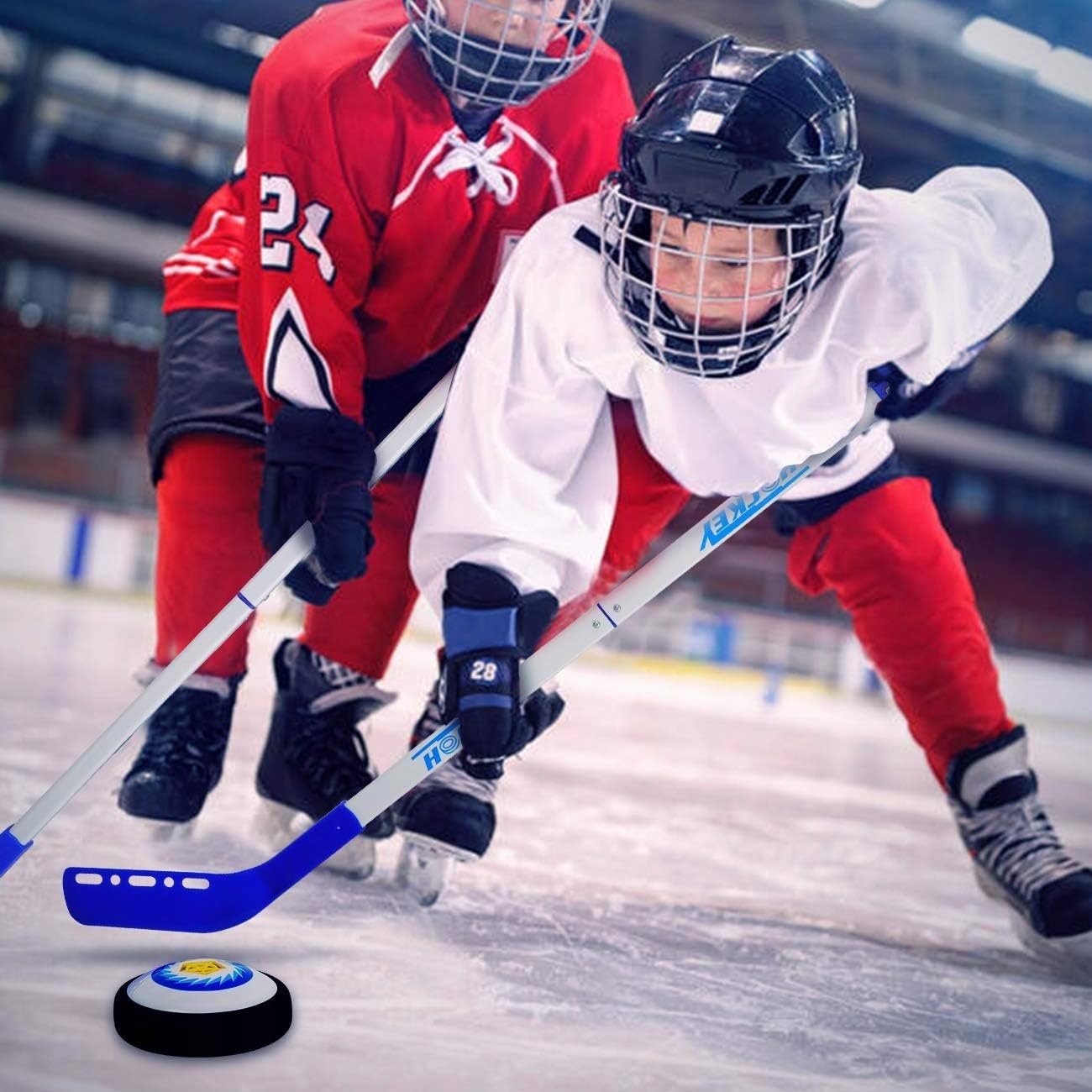 ZESTAW ZABAWEK DO HOKEJA GRA HOKEJOWA DO DZIECI PREZENTY 2 BRAMKA 3 KIJE Stan opakowania oryginalne