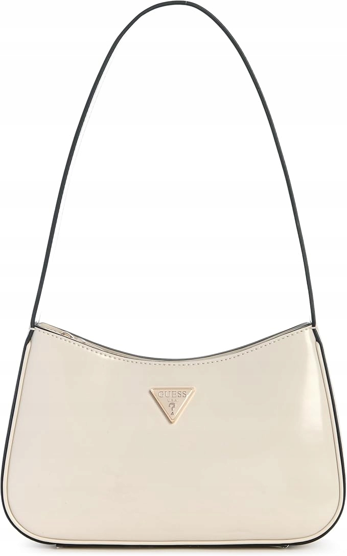 Guess Bežová Lakovaná Klasická Kabelka S Logem 25 x 15 x 6 G_a