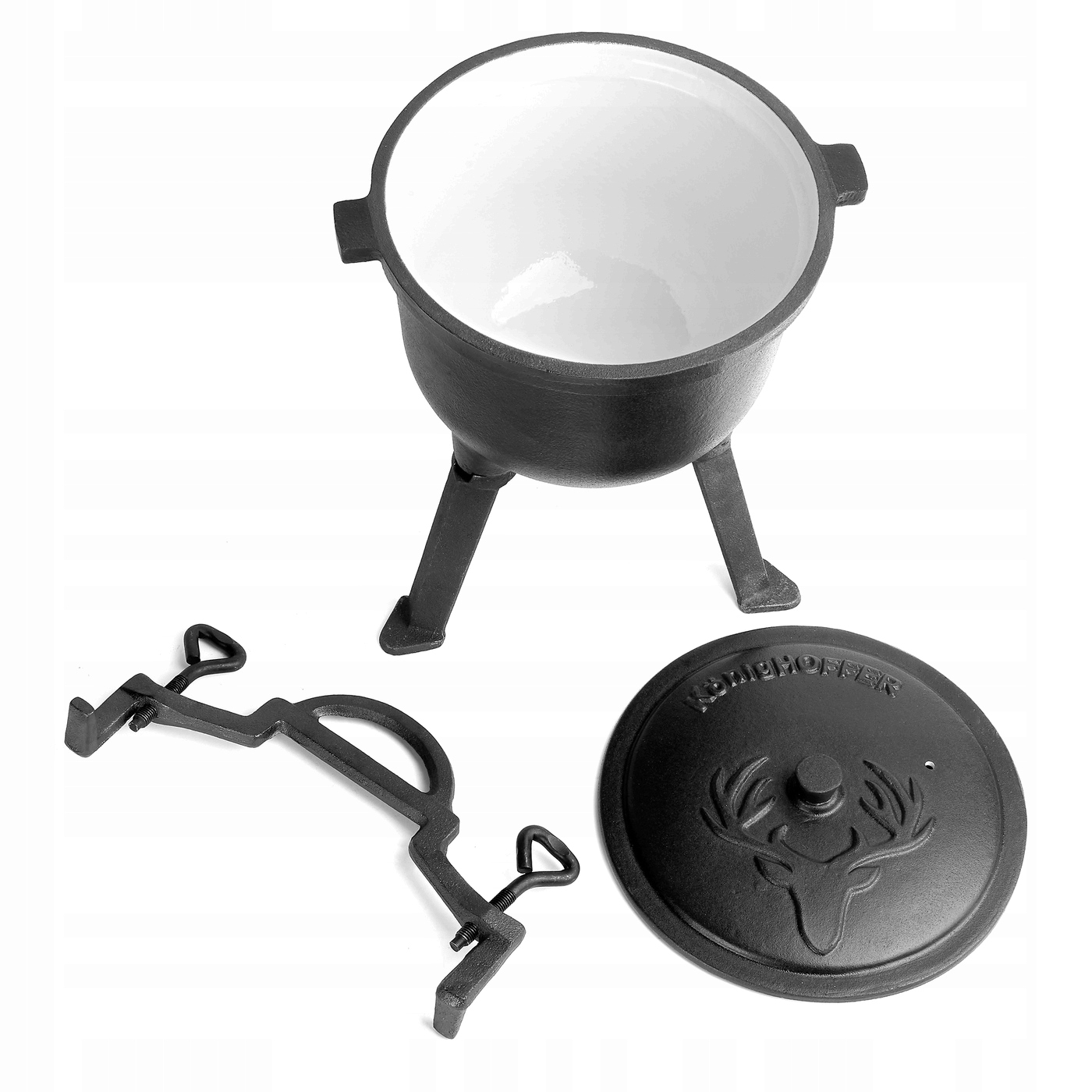 Kociołek Myśliwski 5 L EMALIA Żeliwny GARNEK na OGNISKO Emaliowany Stan opakowania oryginalne