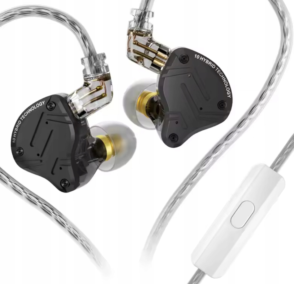 Słuchawki dokanałowe monitory Kz ZS10 Pro X poprawione hybrydy z mikrofonem