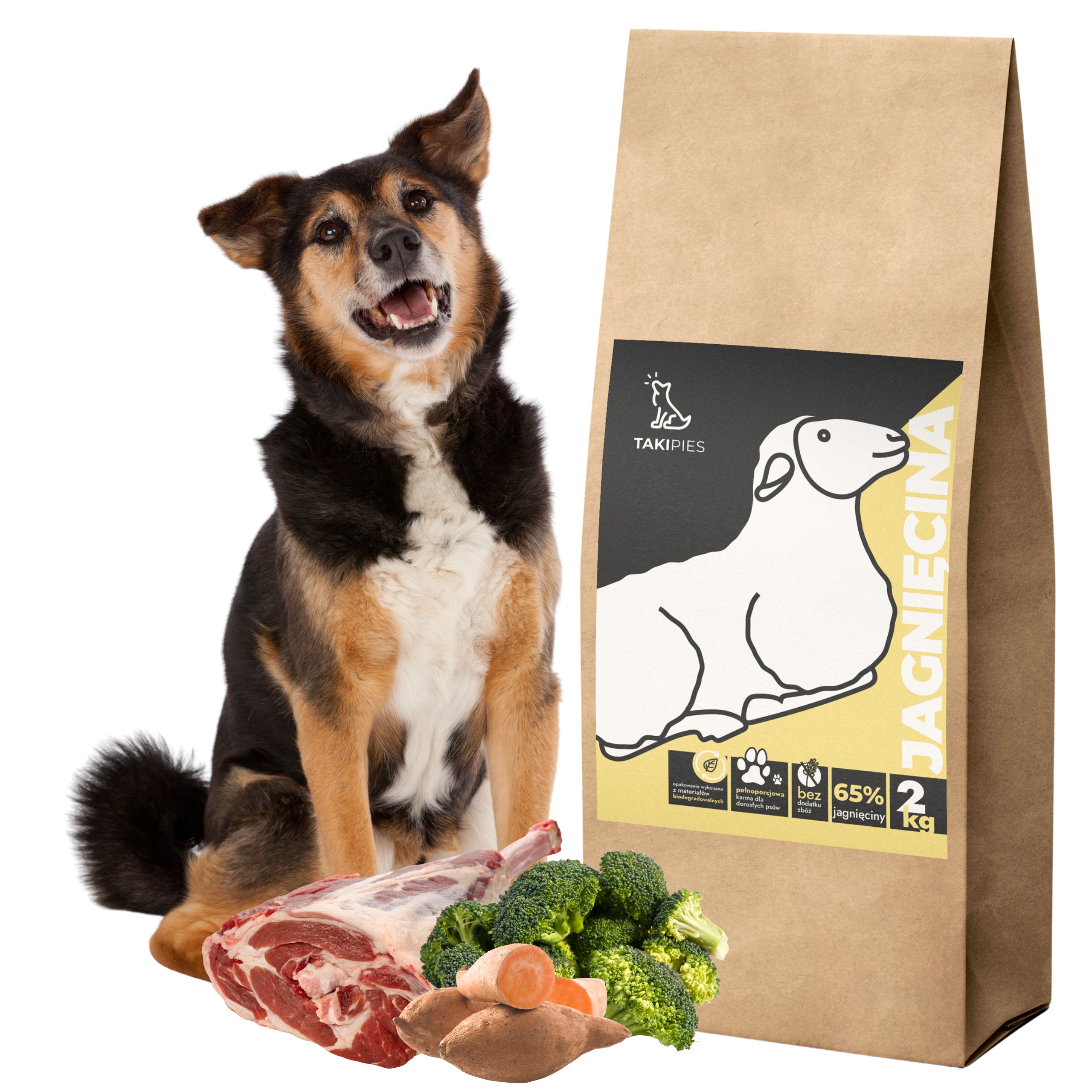 Sucha Karma Takipies Jagnięcina 2 kg dla Psa Bezzbożowa Naturalna