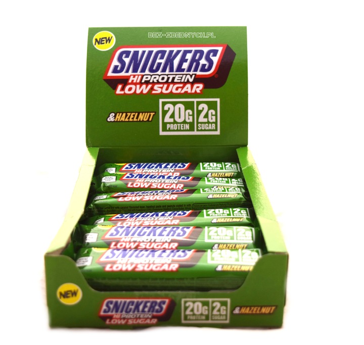 Snickers HiProtein Low Sugar Hazelnut Bar 12x57 g Proteinová Tyčinka Ořechová