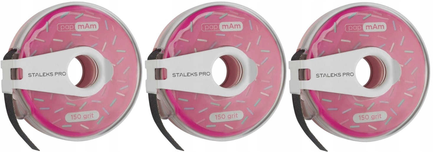 Staleks Brusná páska Bílá Papmam 150 Grit v plastové krabičce, 3 kusy