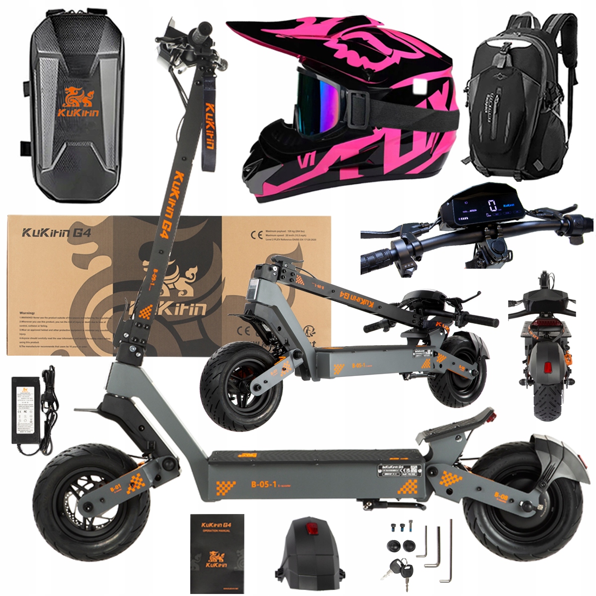 KuKirin G4 Skládací elektrická vozidla 2000W 70KM/H 60V 20Ah 75km Dárek