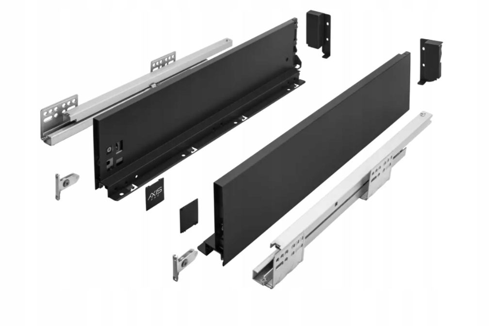 Szuflada Gtv Axis Pro Średnia H116 500 MM Cichy Domyk Pełny Wysuw Czarna