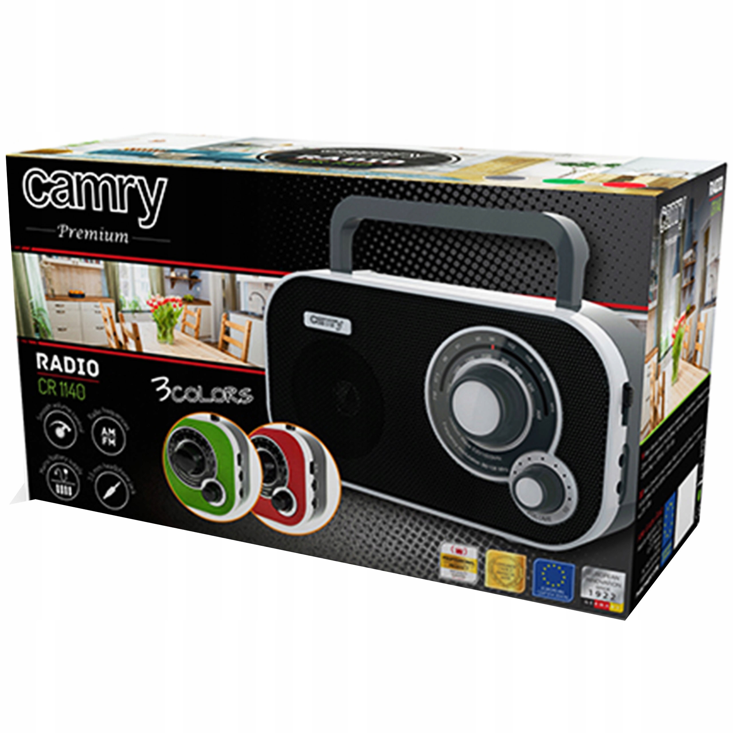 Stylowe KUCHENNE RADIO RETRO AM FM AUX Głośnik Waga produktu z opakowaniem jednostkowym 0.69 kg