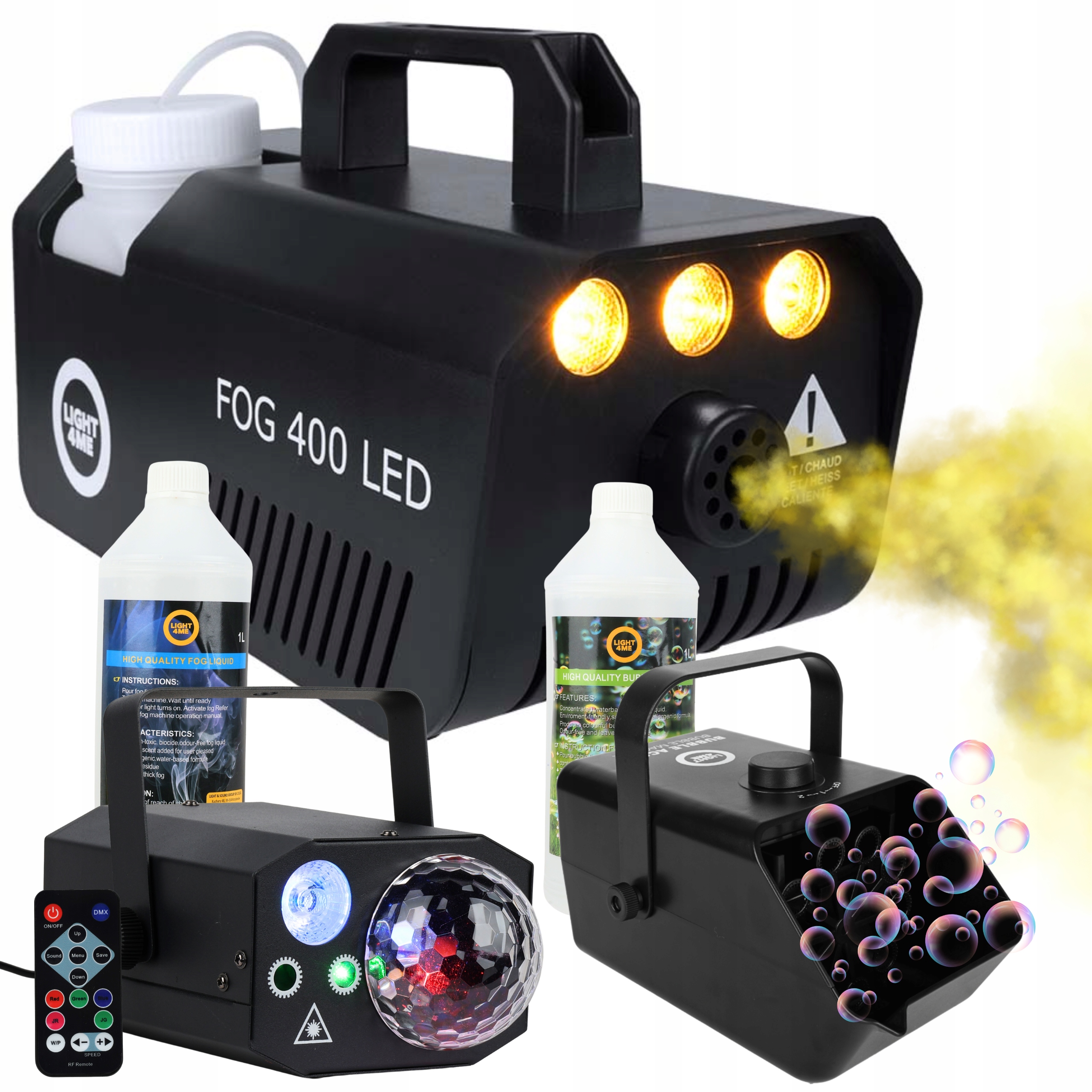 Výrobník Kouře, Kouřoměr Výrobník Bublin, Mýdlo Světelný Efekt 2 Tekutiny