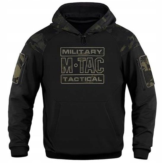 Bavlněná mikina s kapucí maskáčový M-Tac Hoodie Combat Black MultiCam L