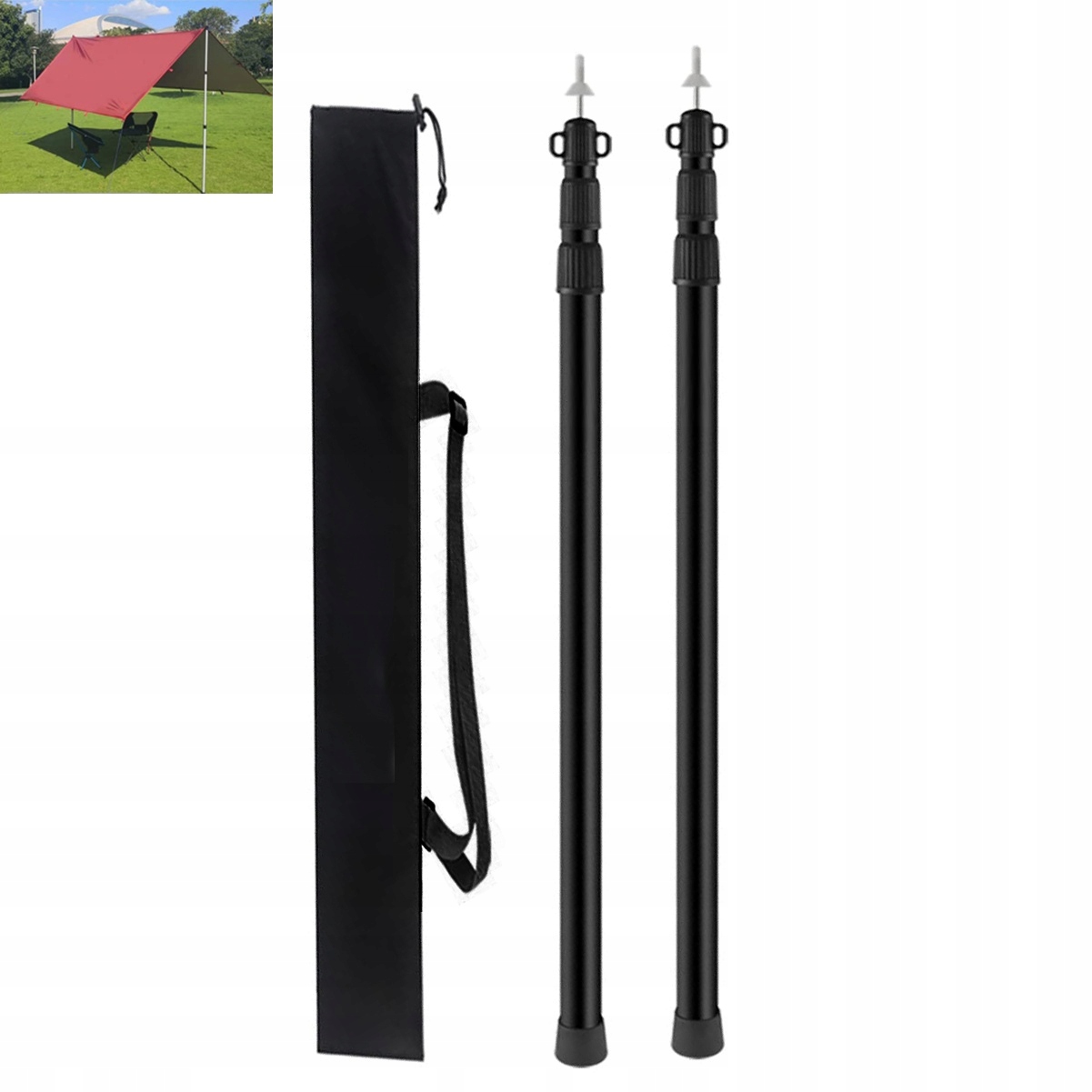 2KS Tyče Stanu Teleskopický Sloupek Z Hliníkové Slitiny 90-230 cm