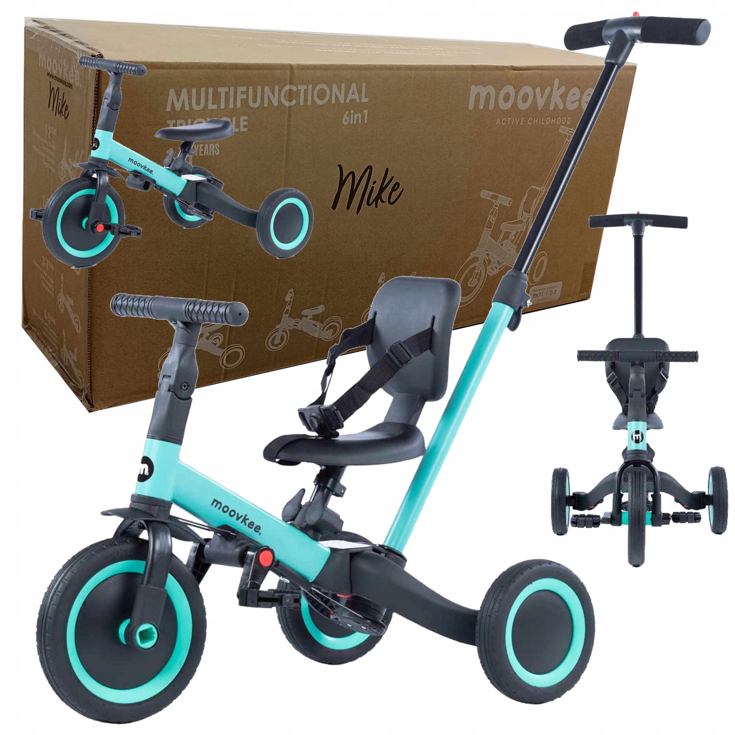 rower rowerek Moovkee biegowy 3kołowy rączka