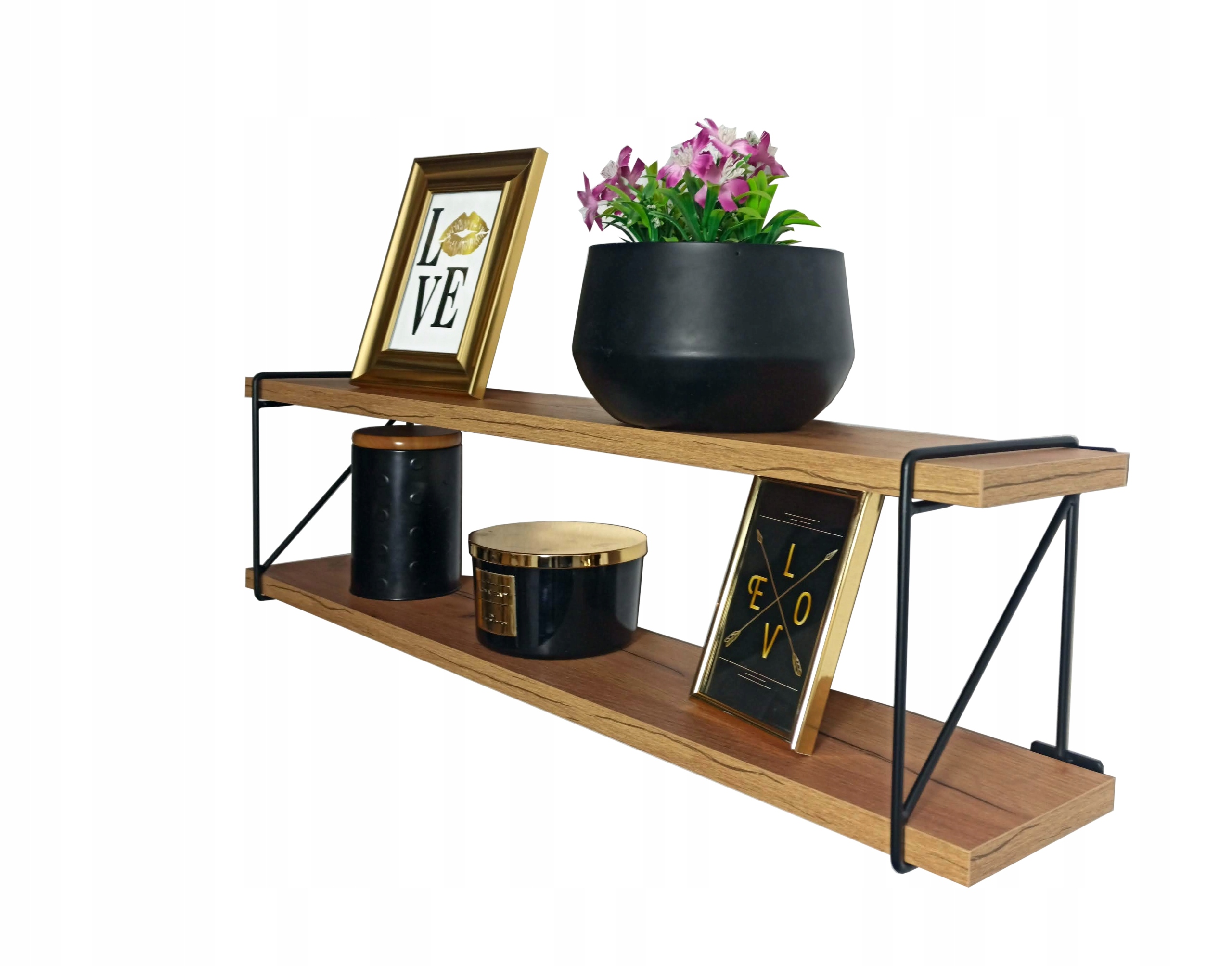 PÓŁKA ŚCIENNA WISZĄCA LOFT - INDUSTRIALNA 80 cm