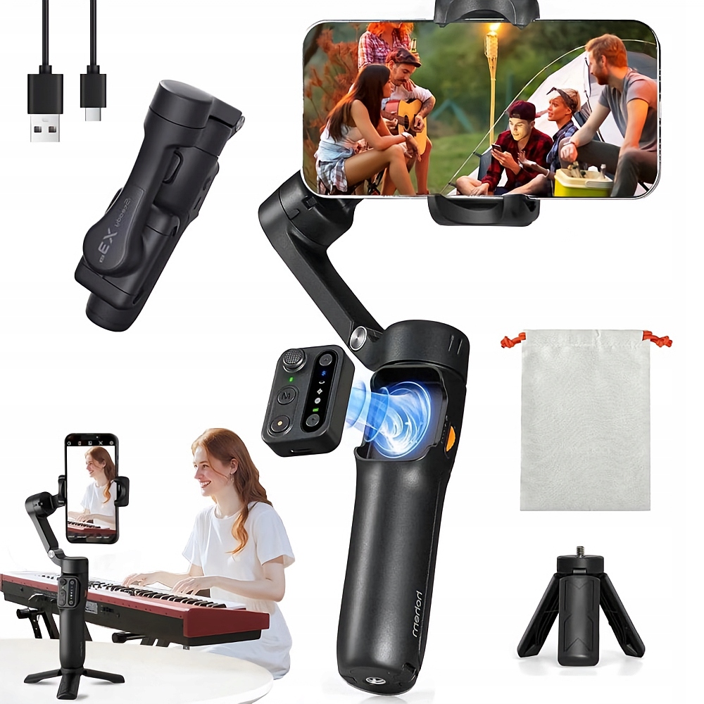 Gimbal Pro Telefon Stabilizátor Ruční Dálkové Ovládání Pro 10M Skládací Stativ 11H