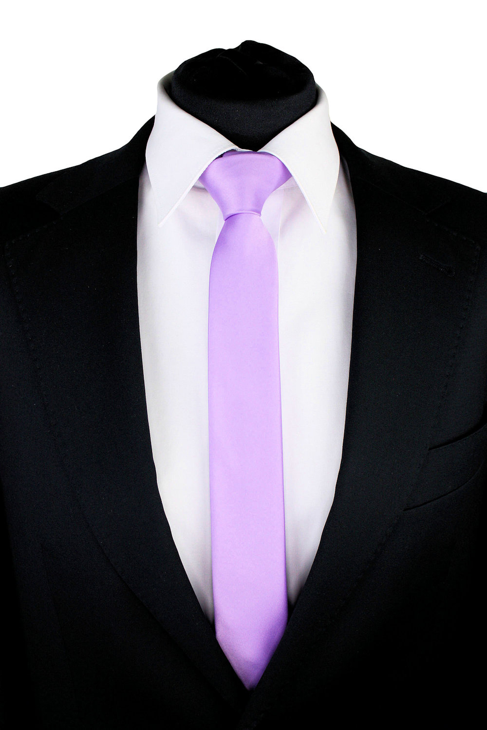 WĄSKI KRAWAT SLIM ŚLEDŹ 5 cm - kolor LILIOWY Marka Tissino