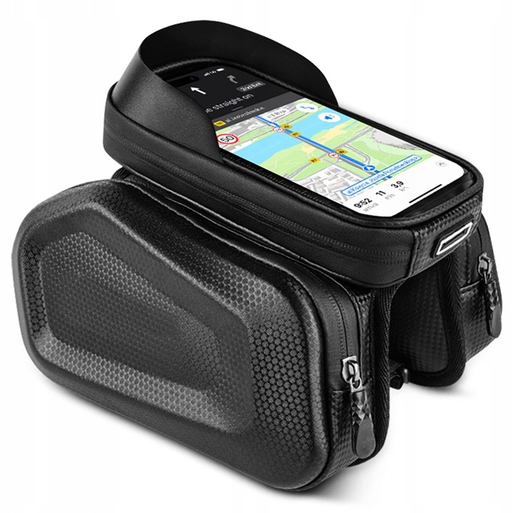 Sakwa Rowerowa przednia na telefon torba na rower na rzepy z pokrowcem