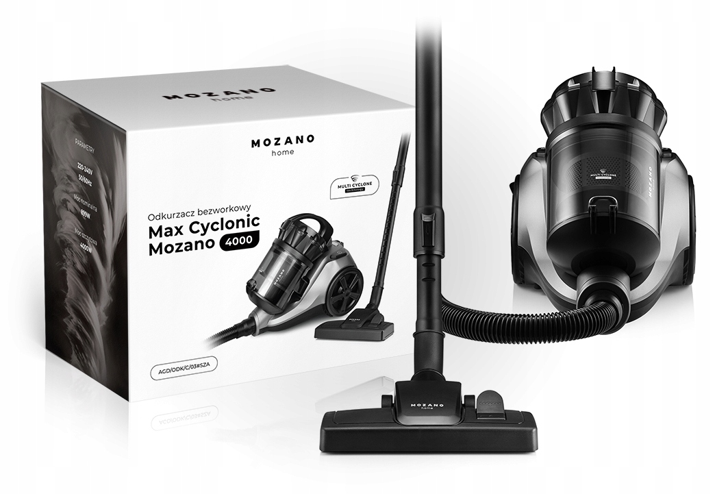 ODKURZACZ CYKLONOWY MOZANO TURBOSZCZOTKA BEZWORKOWY 4000W FILTR HEPA 3L Filtr HEPA H13