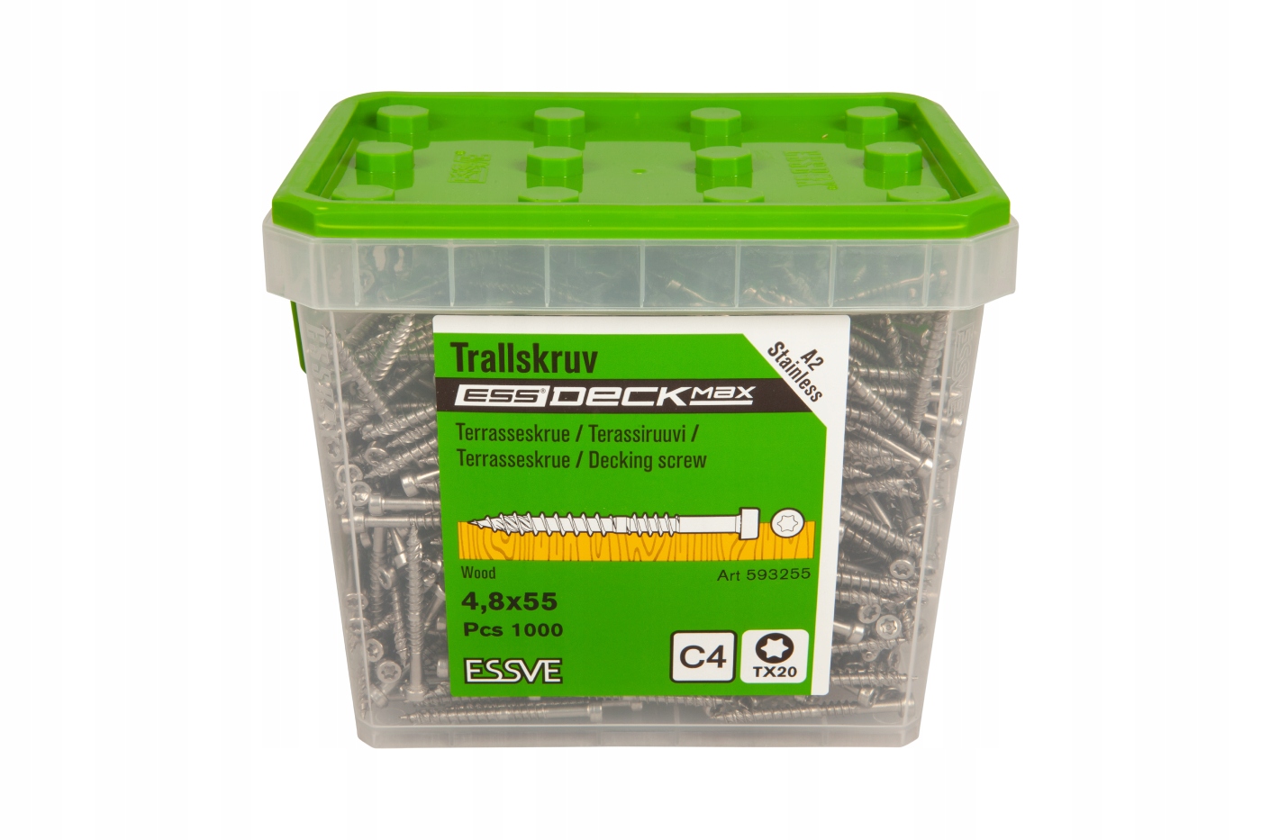 Essve Essdeck Max wkręt tarasowy stal A2 4,8x55mm 1000szt