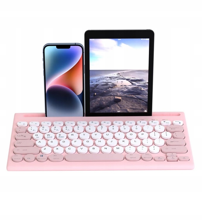 Bezdrátová klávesnice Mytrix Bluetooth Wi-Fi Růžová Tablet Telefon Komp