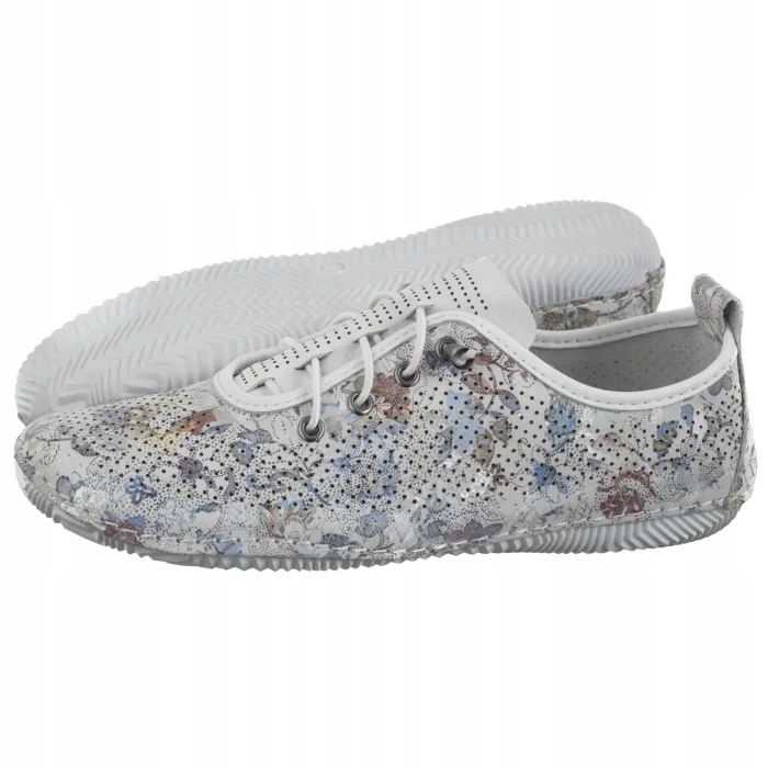 Dámské pohodlné polobotky Artiker Bílé ažurové s květinami 56C2688