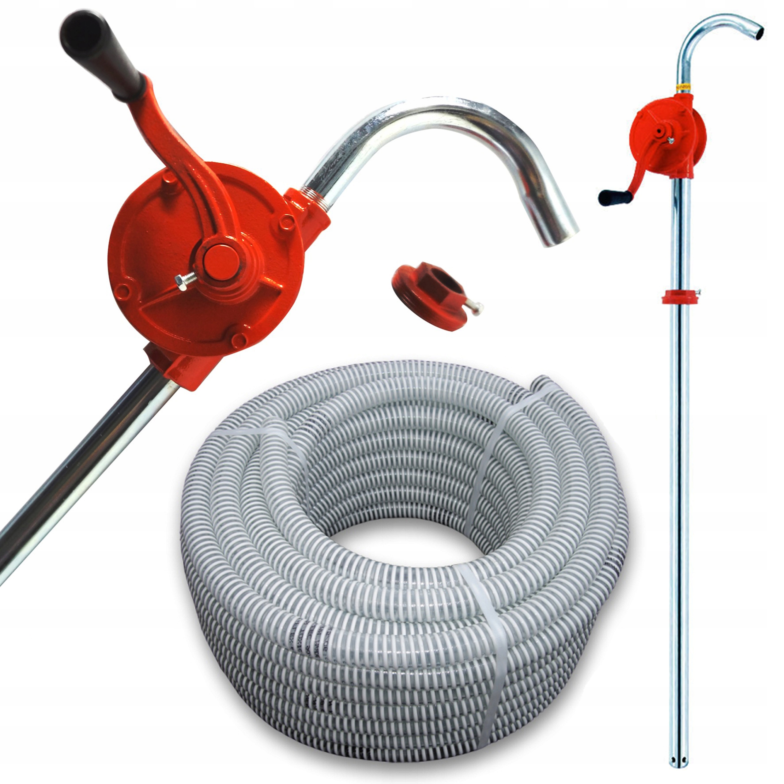 

Pompa Pompka Ręczna Beczki Paliwa Na Korbę +wąż 2M