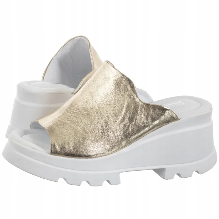 Kožené boty Nazouváky na klínku Dámské Artiker Zlaté 56C0435 Gold